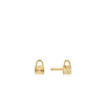 Ania Haie 14kt Gold Padlock Stud Earrings