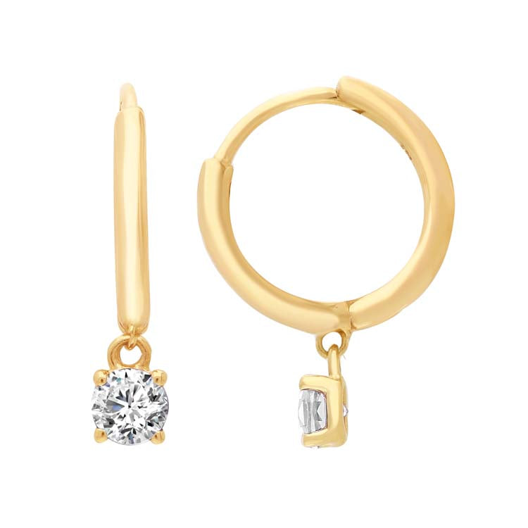 Diamond Huggie Earrings 9K Yellow Gold