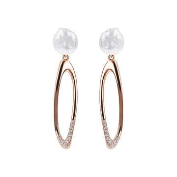 Bronzallure Hoop Earrings with Coin Pearls