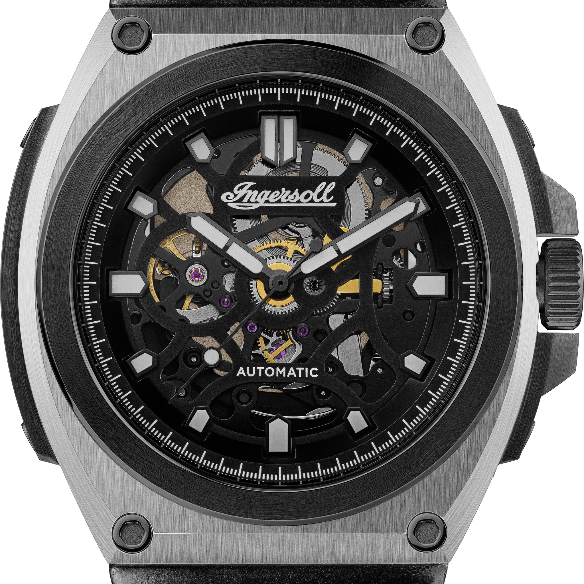 Ingersoll The Motion Automatic  Black Leather Watch