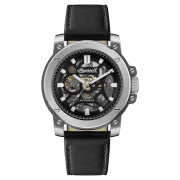Ingersoll The Freestyle Automatic Black Leather Strap Watch
