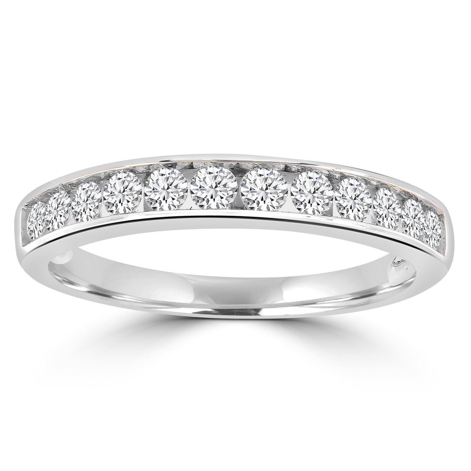 Band Ring with 0.50ct Diamond in 9K White Gold