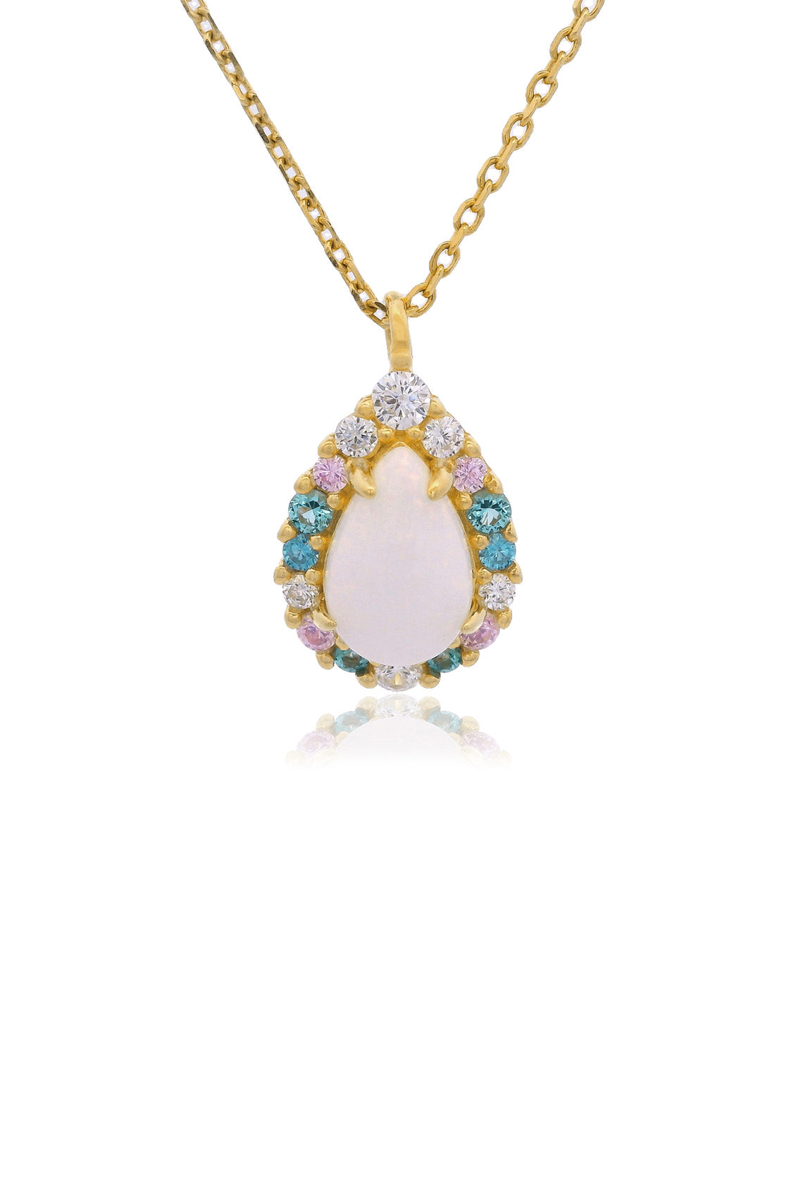 GEORGINI WISTERIA CREATED OPAL FLORIBUNDA PENDANT GOLD