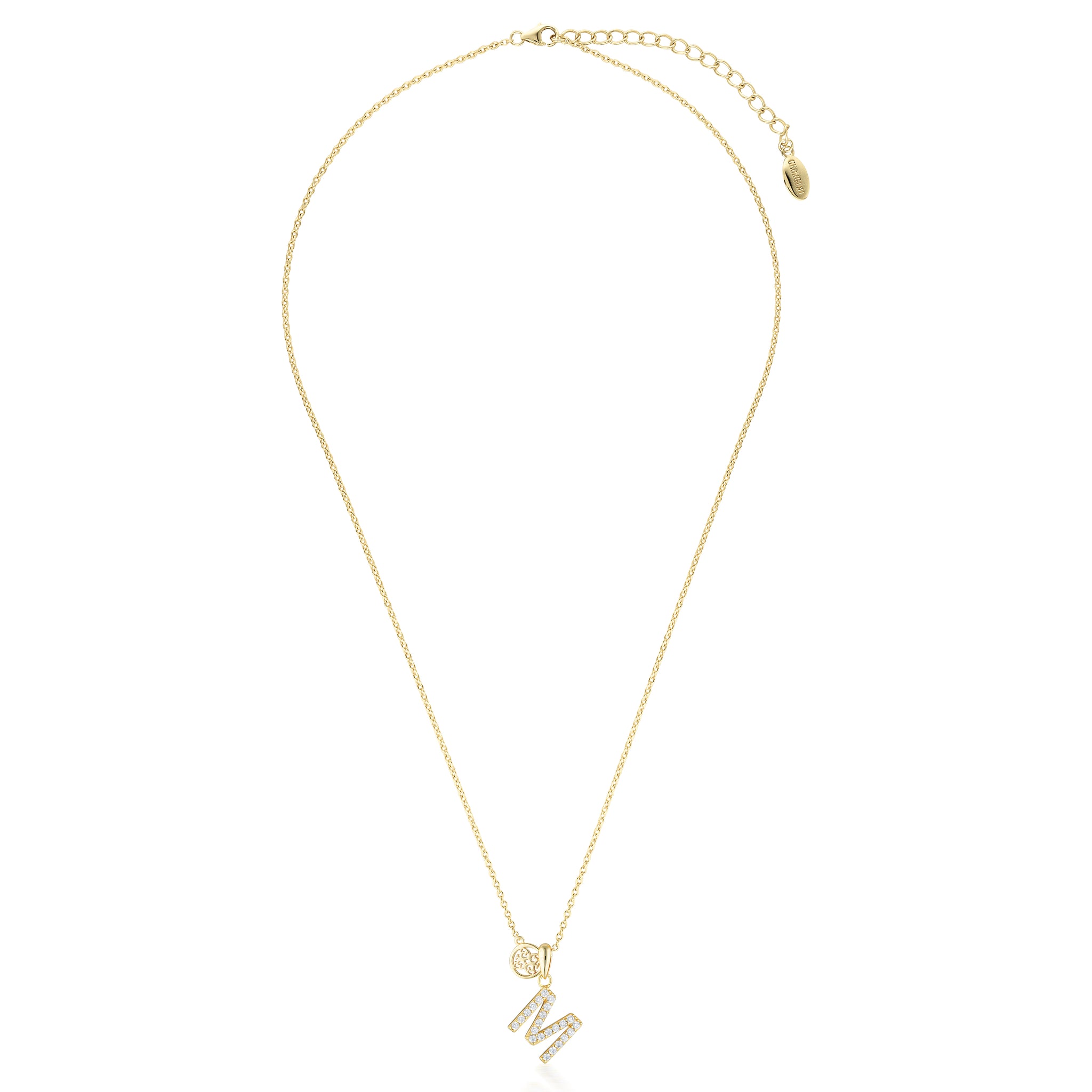 LUXURY LETTERS M INITIAL PENDANT GOLD