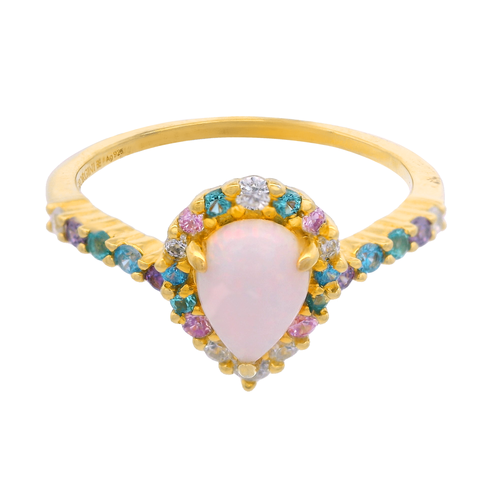GEORGINI WISTERIA CREATED OPAL FLORIBUNDA RING GOLD