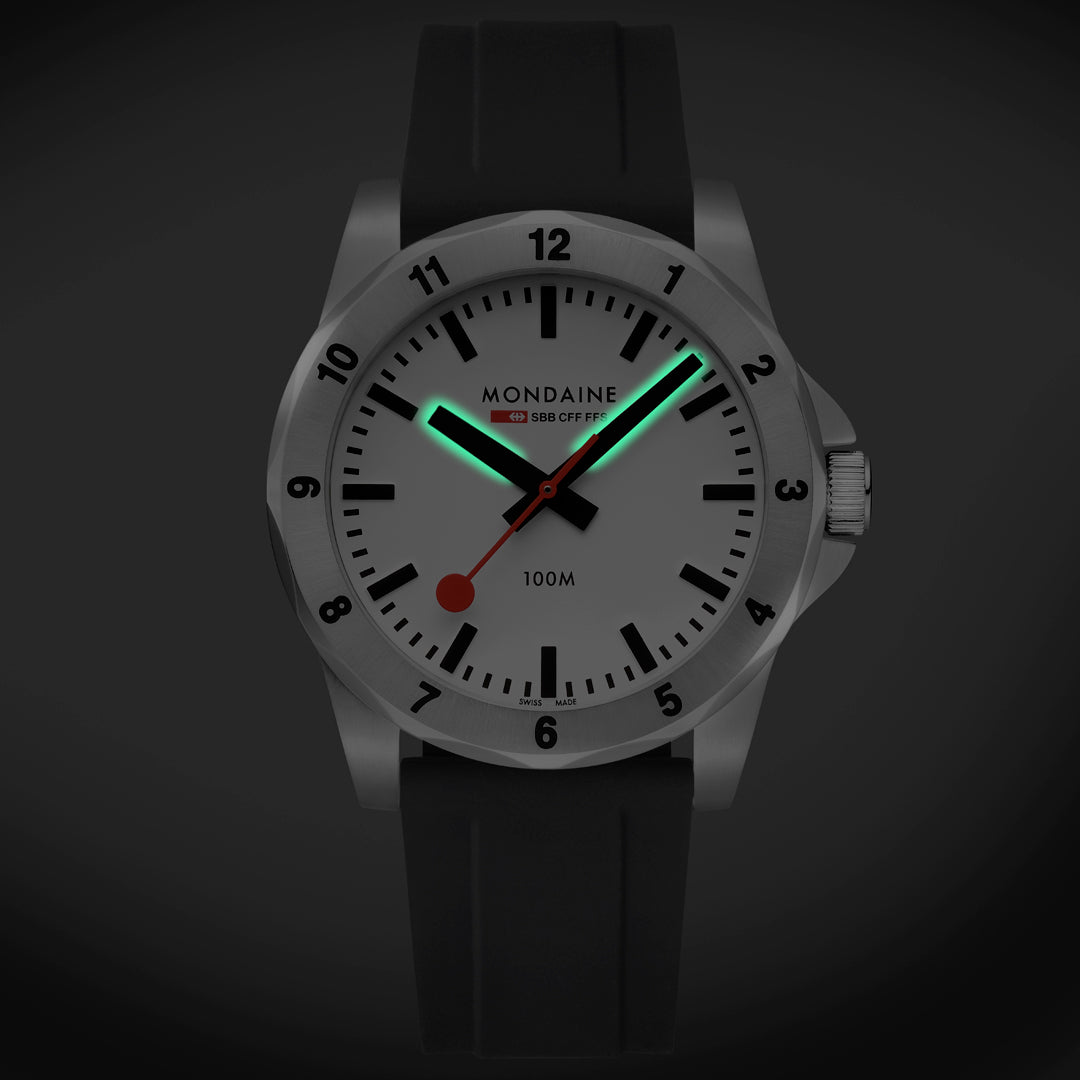 Mondaine Numeri Black Silicon 42mm Watch - MSN.4211B.RB
