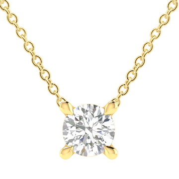 Diamond Round Necklace with 0.25ct Diamonds in 9K Yellow Gold
