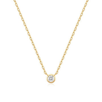 Ania Haie Gold Round Solitaire Cubic Zirconia Necklace