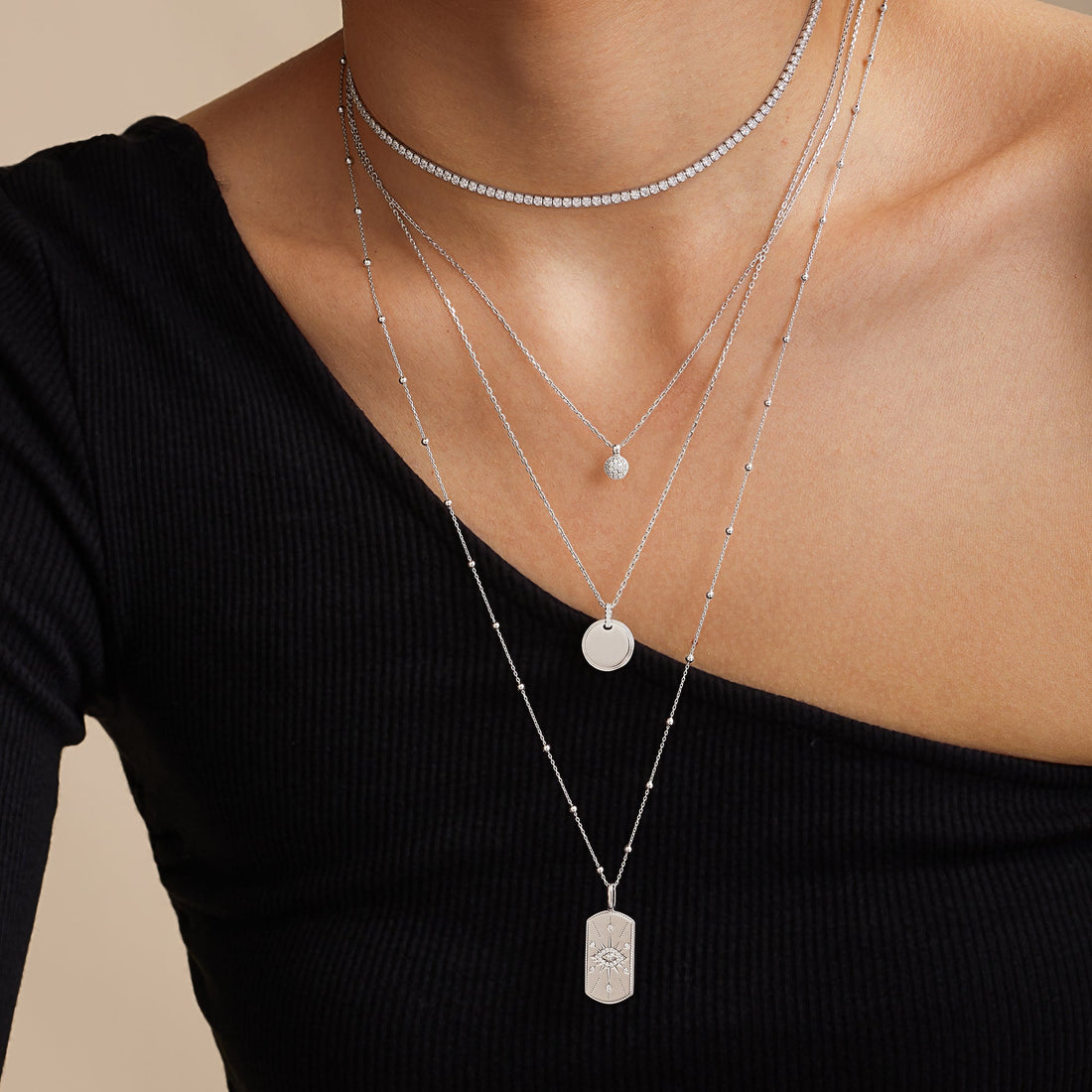 Ania Haie Silver Sphere Pave Necklace