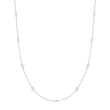 Ania Haie Silver Shell Pearl Station Chain Necklace