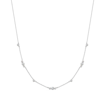 Ania Haie Silver Sparkling Bezel Cubic Zirconia Station Necklace