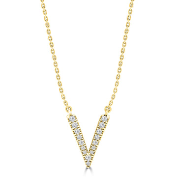 0.10ct HI I1 Diamond Necklace 40-45cm in 9K Yellow Gold