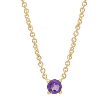 Purple Amethyst Necklace 40-45cm in 9K Yellow Gold