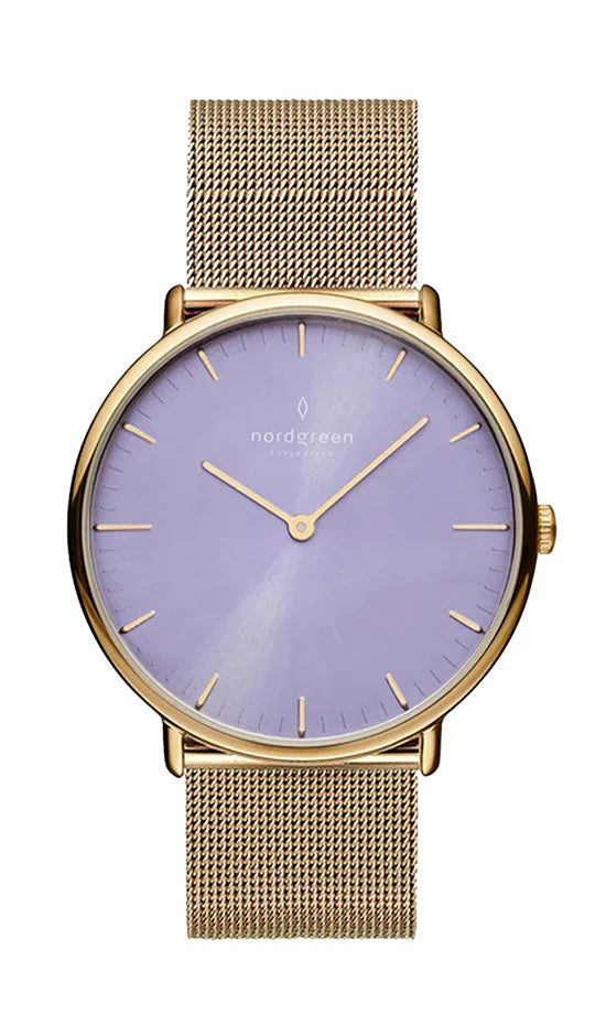 Nordgreen Native 36mm Olive Dial Gold Milanese Mesh  Watch