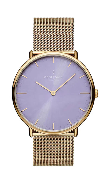 Nordgreen Native 36mm Olive Dial Gold Milanese Mesh  Watch