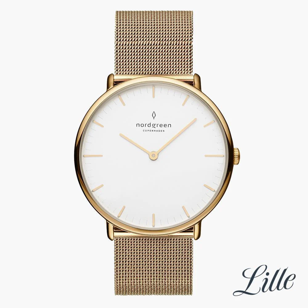 Nordgreen Native 36mm Gold Mesh Strap Watch