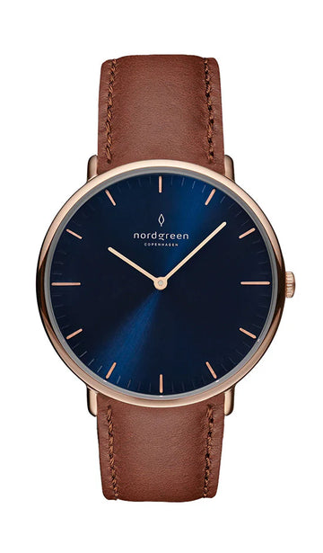 Nordgreen Native 36mm Brown Leather Strap Watch