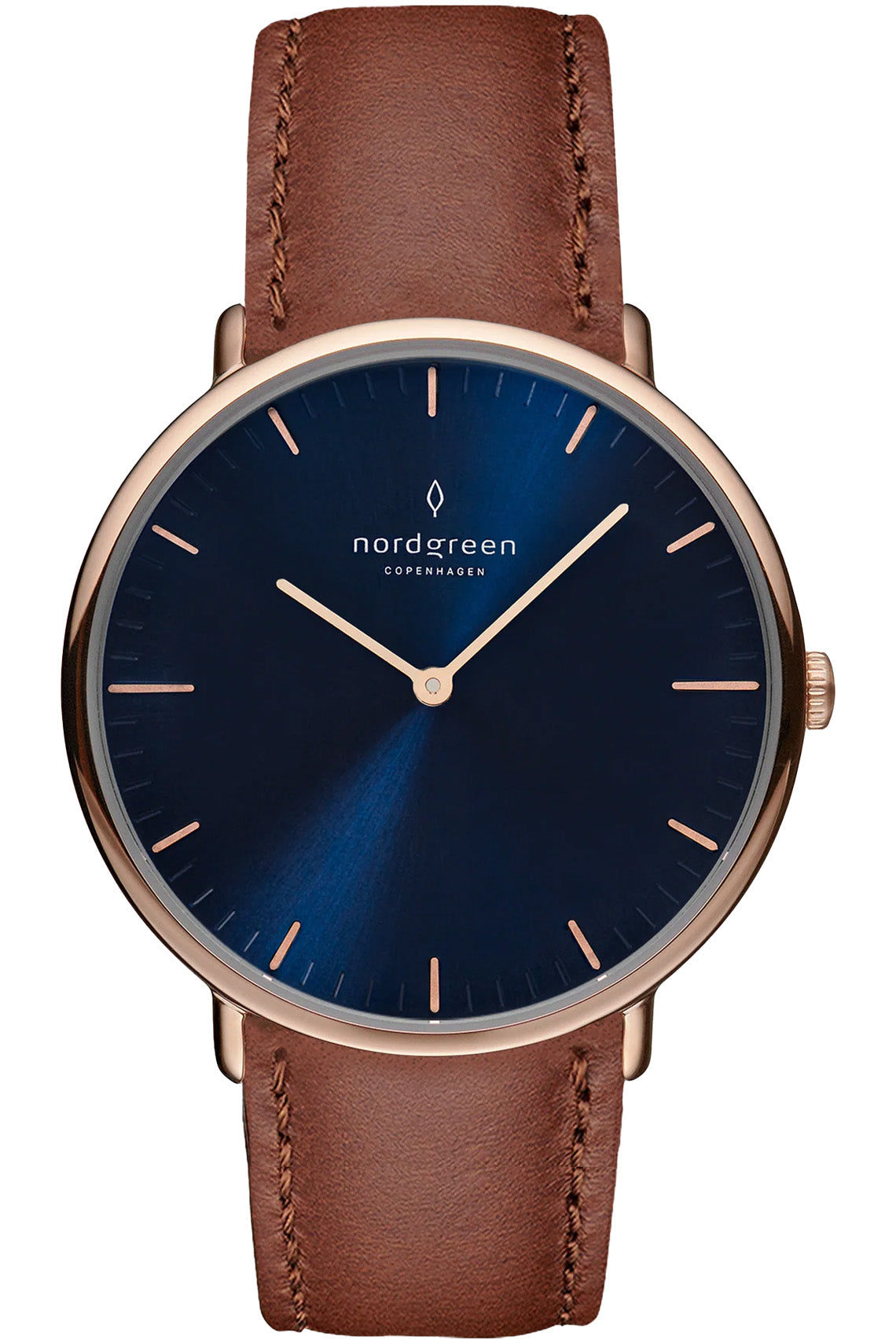 Nordgreen Native 40mm Brown Leather Strap Watch