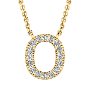 Initial 'O' Necklace with 0.09ct Diamonds in 9K Yellow Gold - PF-6277-Y