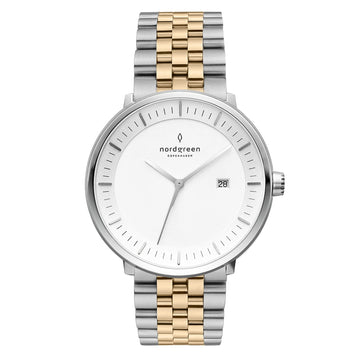 Nordgreen Philosopher 36mm Silver Two Tone Bracelet Watch