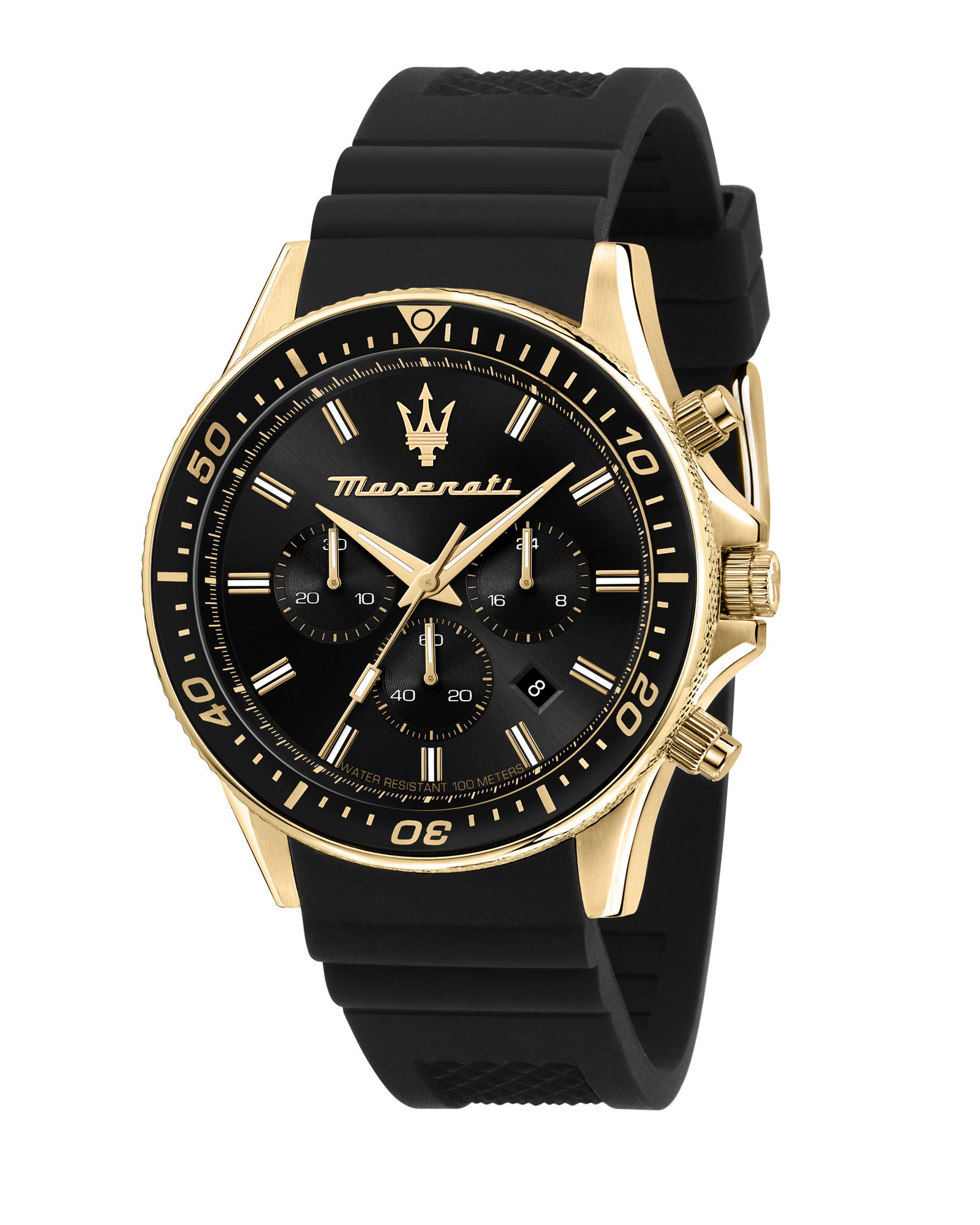 Maserati Sfida 44mm Black Stainless Steel Chronograph Watch