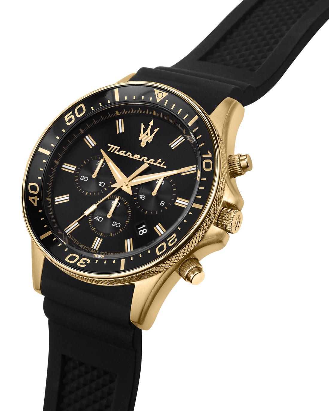 Maserati Sfida 44mm Black Stainless Steel Chronograph Watch