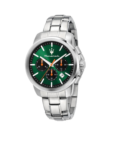 Maserati Successo 42mm Chrono Green Dial Stainless Steel Strap Watch