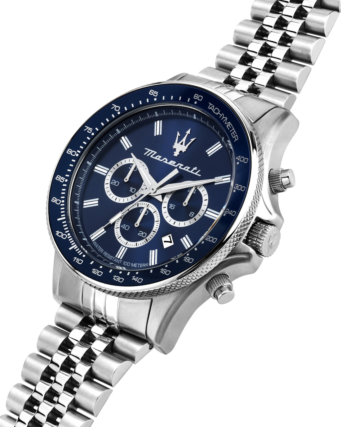 Maserati Sfida Sport 44mm Chrono Blue Dial Stainless Steel Strap Watch