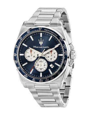 Maserati Velocita 43mm Chrono Blue Dial Stainless Steel Strap Watch