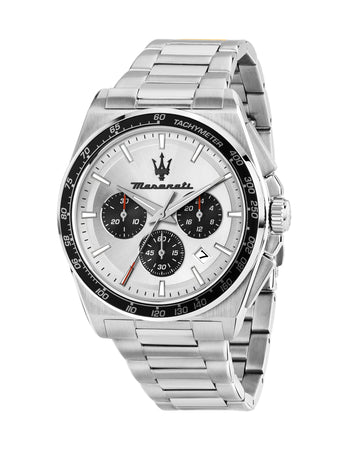Maserati Velocita 43mm Chrono Silver Dial Stainless Steel Strap Watch