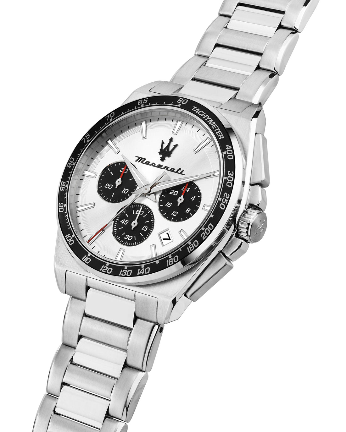 Maserati Velocita 43mm Chrono Silver Dial Stainless Steel Strap Watch