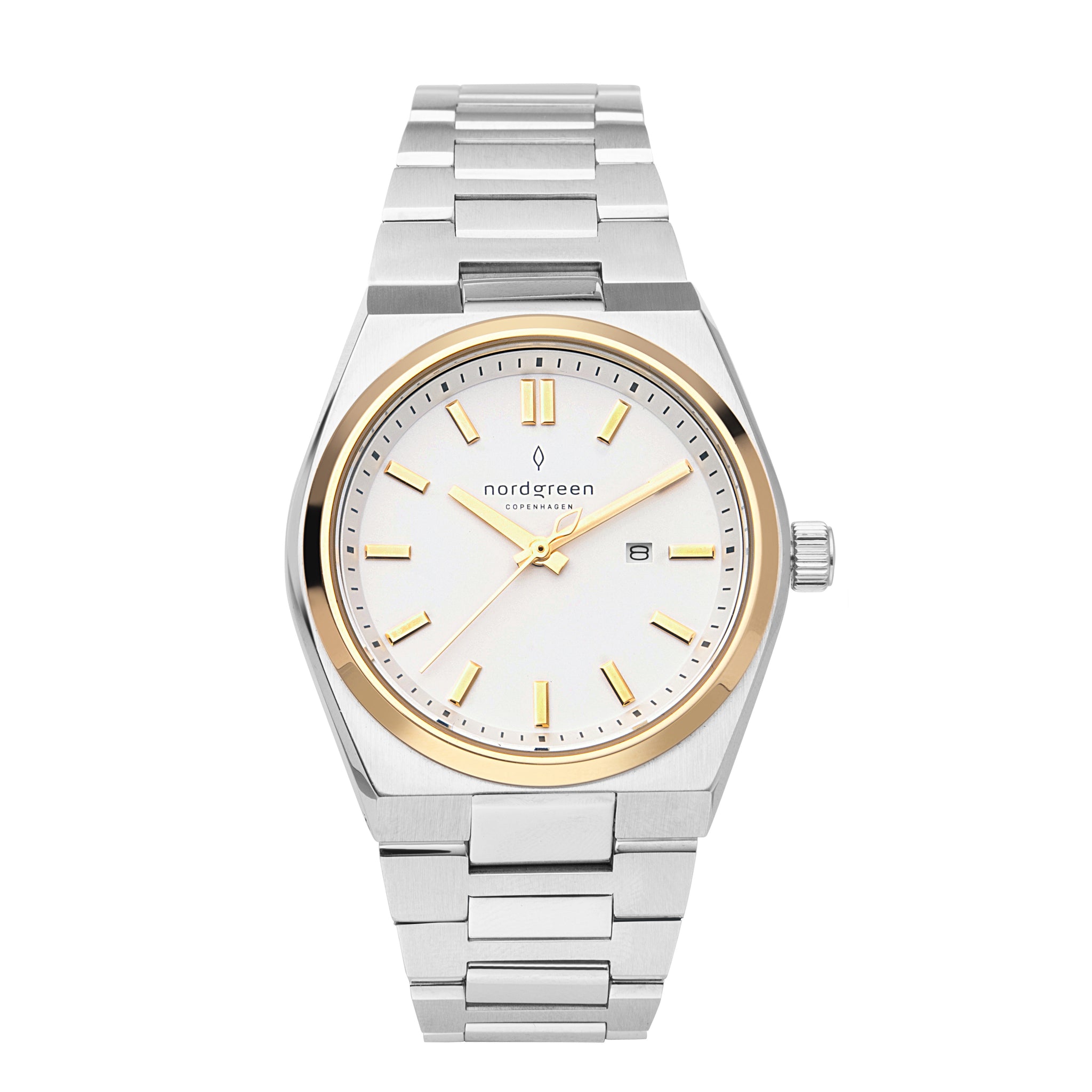 Nordgreen Succession 35mm White Dial Two Tone Stainless Steel Strap Watch