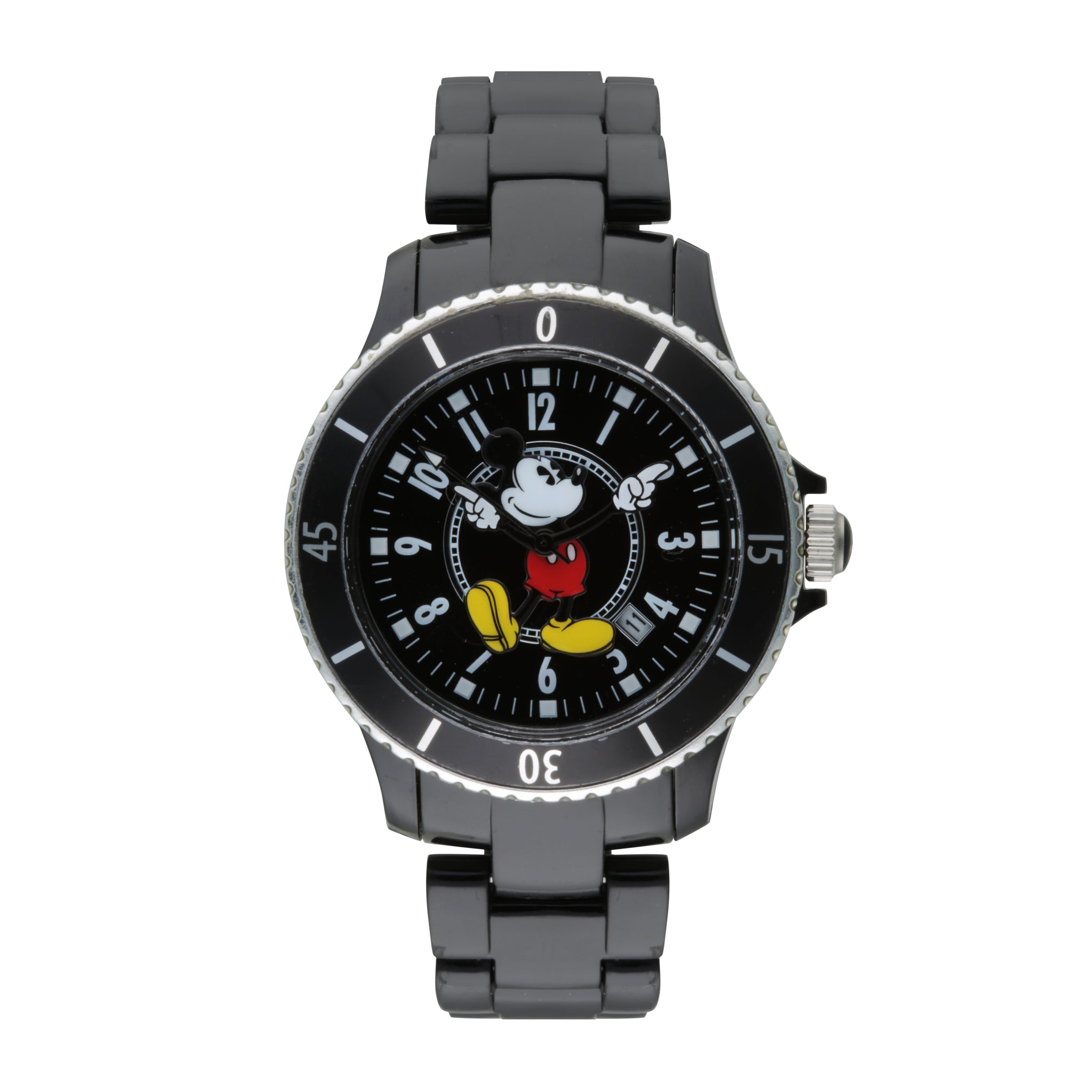 Disney Mickey Sports 40mm Black Dial Black Stainless Steel Watch