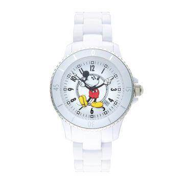Disney Mickey Sports 40mm White Dial White Stainless Steel Watch