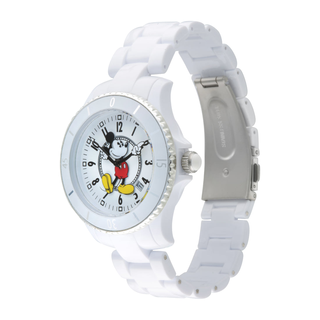Disney Mickey Sports 40mm White Dial White Stainless Steel Watch