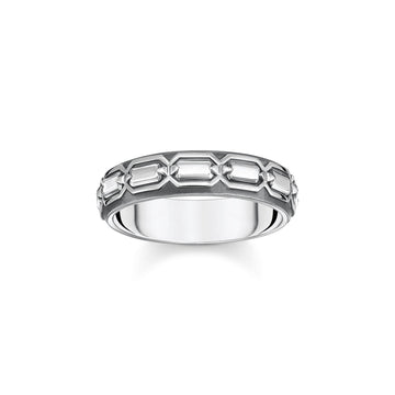 THOMAS SABO Ring Crocodile Shell Silver Blackened