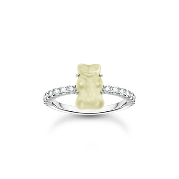 THOMAS SABO Ring with white mini sized goldbears and zirconia