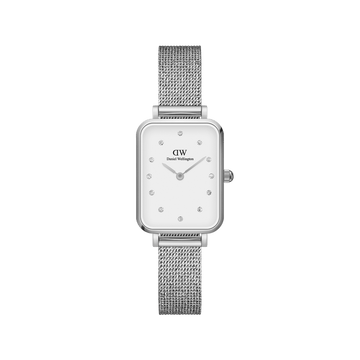 Daniel Wellington Quadro 20X26 Pressed Sterling Lumine Silver & White Watch
