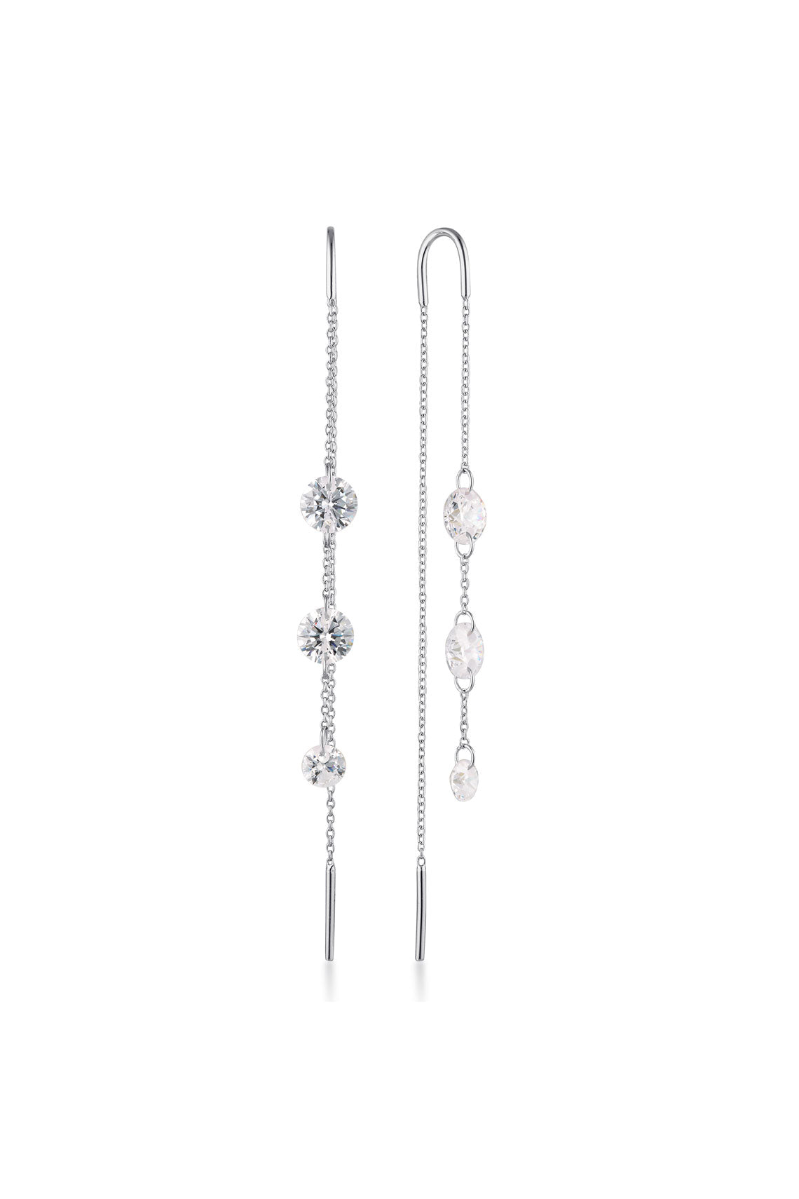 MIRAGE ETHEREAL THREADER EARRING SILVER