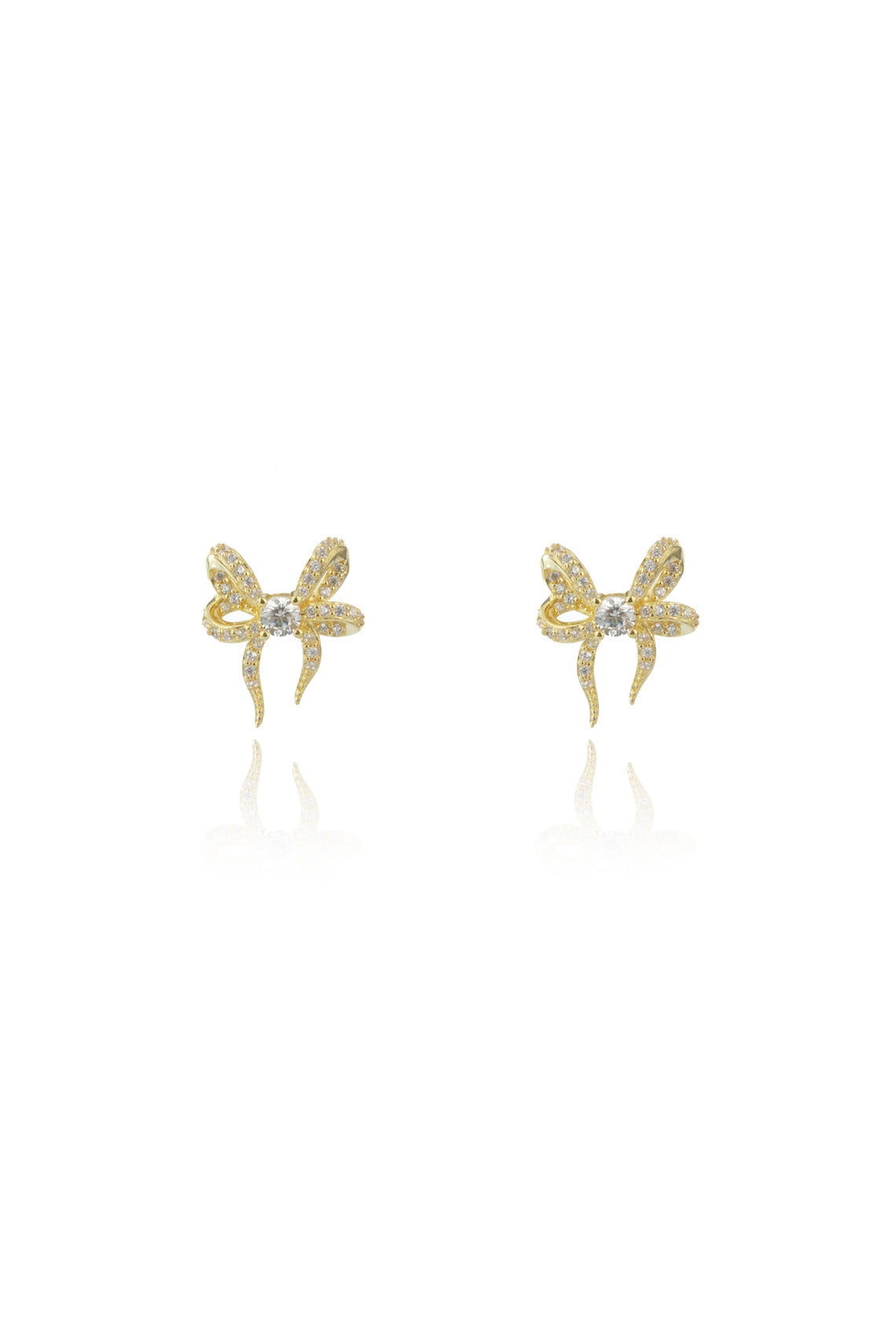 SWEETHEART BOW EARRINGS GOLD