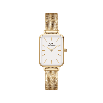 Daniel Wellington Quadro 20X26 Pressed Evergold Gold & White Watch