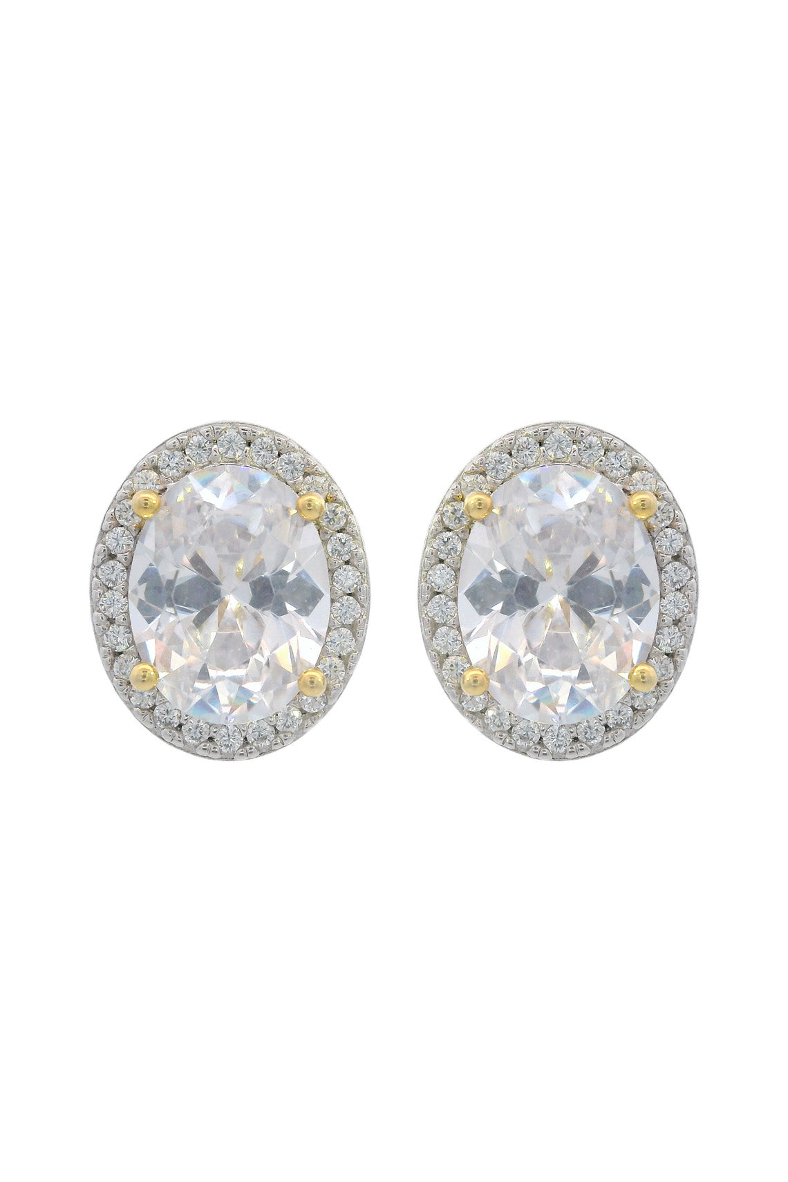GEORGINI MIDNIGHT VELVET LIMITED EDITION SELENE TWO-TONE MOONLIGHT OVAL EARRINGS