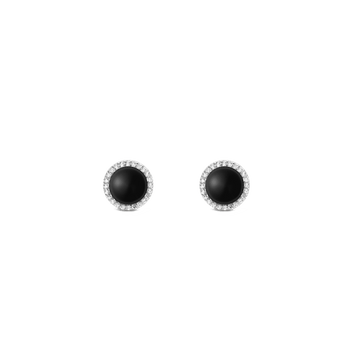 Daniel Wellington Audrey Earrings Black Agathe Silver