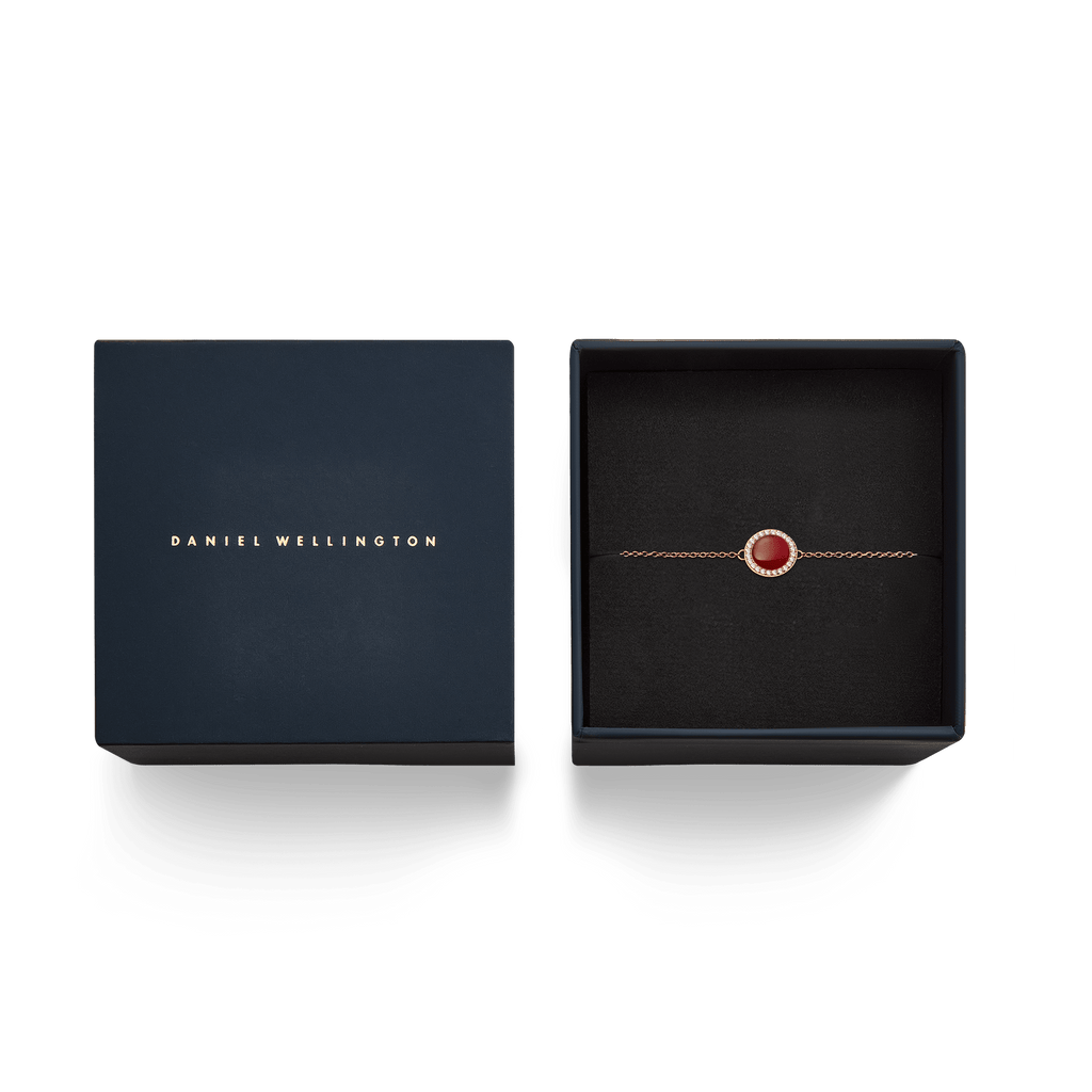 Daniel Wellington Audrey Bracelet  Red Agathe Rose Gold