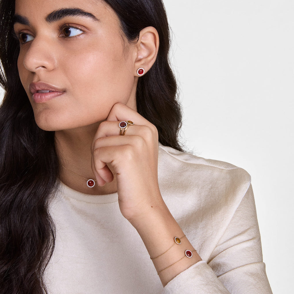 Daniel Wellington Audrey Bracelet  Red Agathe Rose Gold