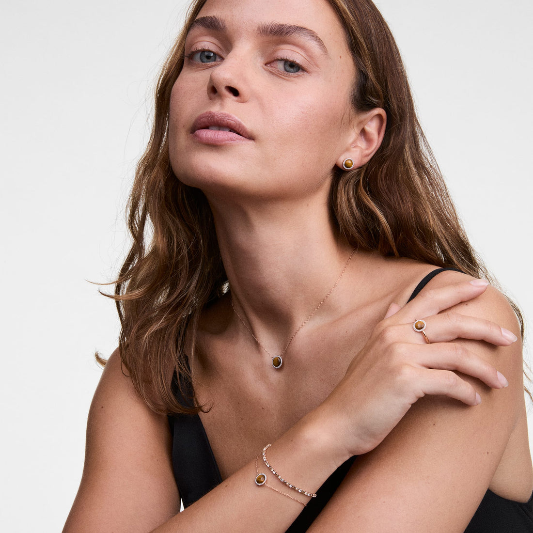 Daniel Wellington Audrey Bracelet Tiger Eye Silver